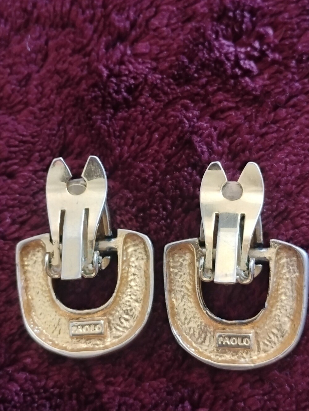 Paolo Gold-Tone Textured U Drop Clip-On Earrings